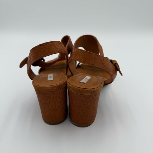 Geox Respira Nesa Heeled Chunky High Heel Sandals Camel Brown Italian Patent 8.5 - Picture 7 of 10